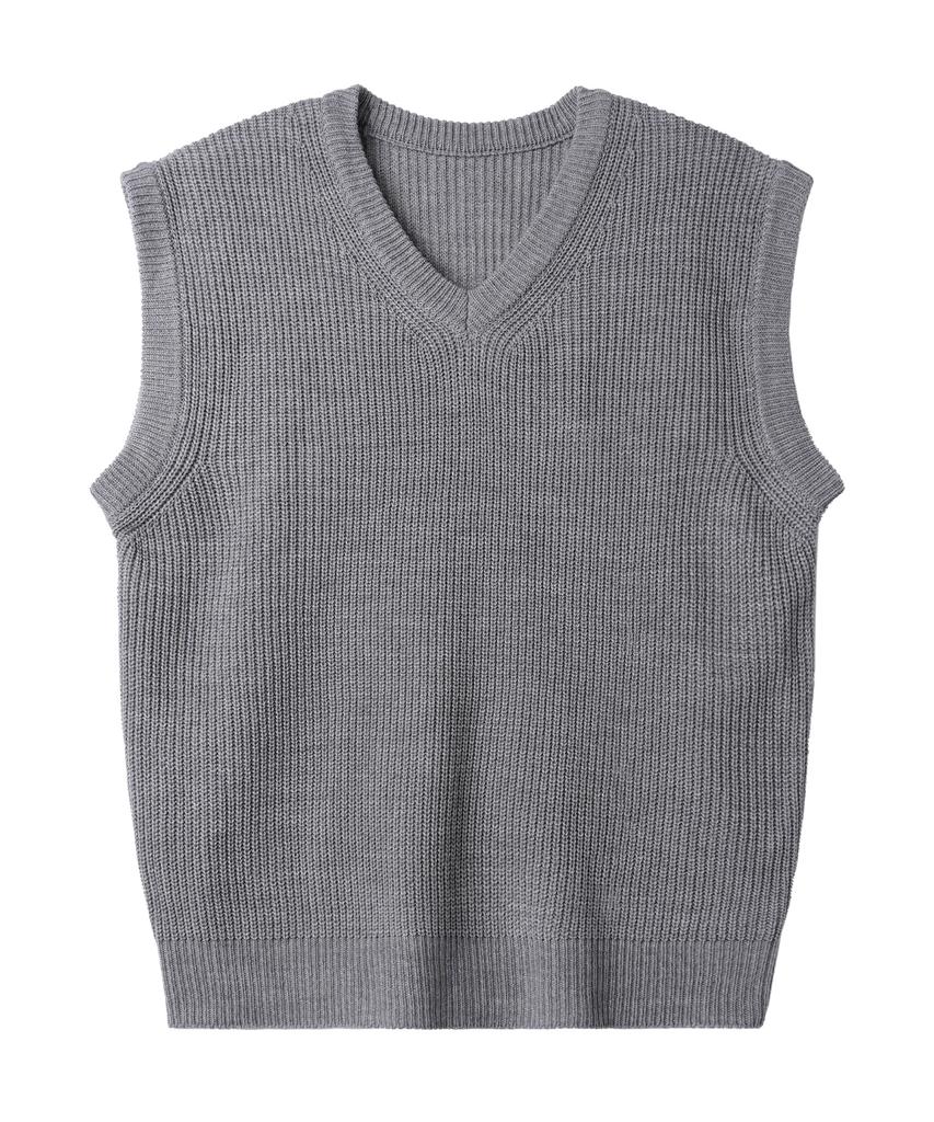 ALVINCLO [De Luxe] Oversized V-Neck Hacci Knit Vest Dlx1508 (5 Colors)