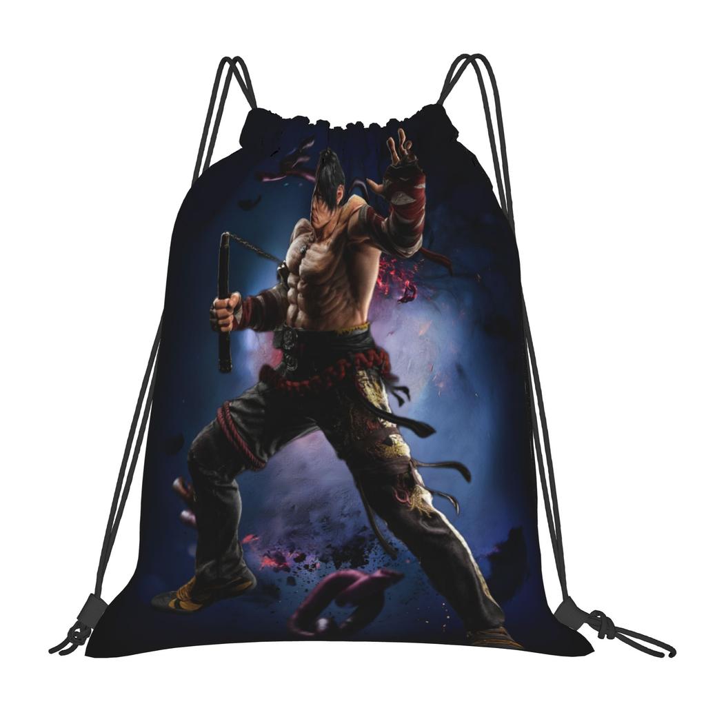 Custom T-Tekkenes Drawstring Bag Women Men Lightweight Beat 'em Up Sports Gym Storage Backpack