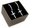 Silver Earrings Circles Crosses Dangling From 925 Sterling Silver
