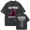 Rock Band Bad Omens Do You Feel Love  Tour Vintage Washed T Shirt Mens Women Punk Fashion Short Sleeve Tshirts Streetwear