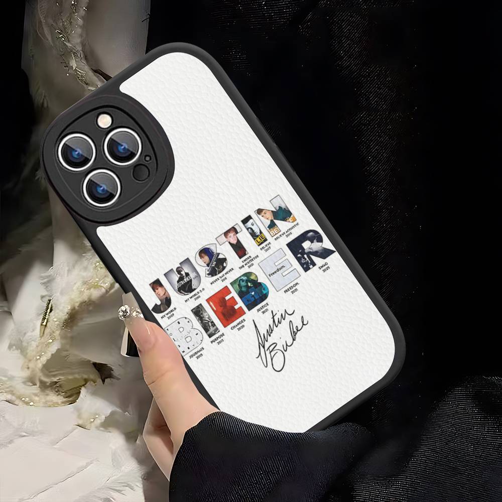 Sänger J-Justin B-Bieber Für IPhone 16 16E 15 14 13 12 11 Pro Max Plus Leder Rückseite Handyhülle