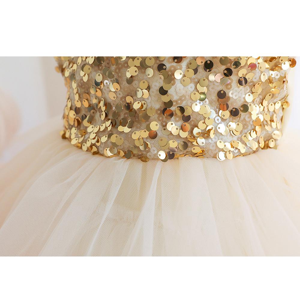 Little Girl's Gown Dresses Colorful Girls Puffy  Melaleuca Contrast Color Sparkling Kids Birthday Dress Elegant Soft Party Dress Ball Gown for Girls