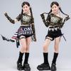 Girls' Korean Style Jazz Dance Camouflage Outfit with Crop Top Vest