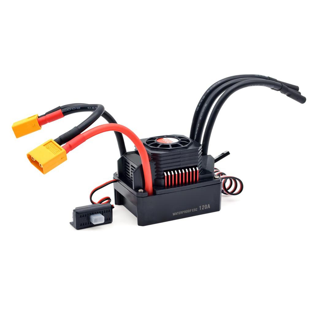 120A ESC with BEC XT60 Plug 3 6S Lipo Waterproof Brushless ESC for 1 8 RC Car Off road Crawler Car Electronic Speed