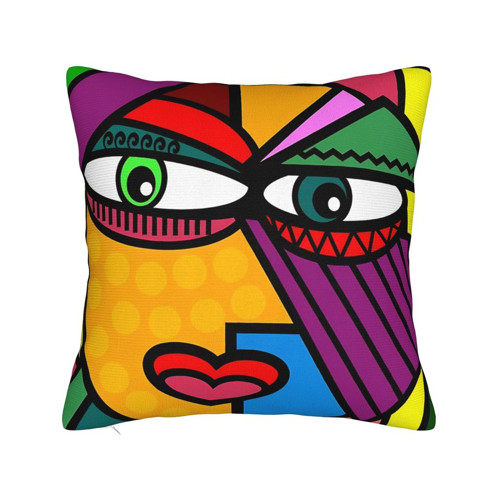 Picasso Funky Abstract Mona Lisa Woman Art Face Throw Pillow Cover Polyester Throw Pillow Cushion Covers