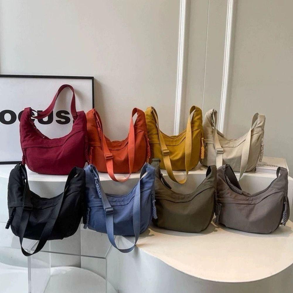 Stylish Solid Color Women's Shoulder Bag Large Capacity Simple Single-shoulder Bag Casual Portable Underarm Bag Student