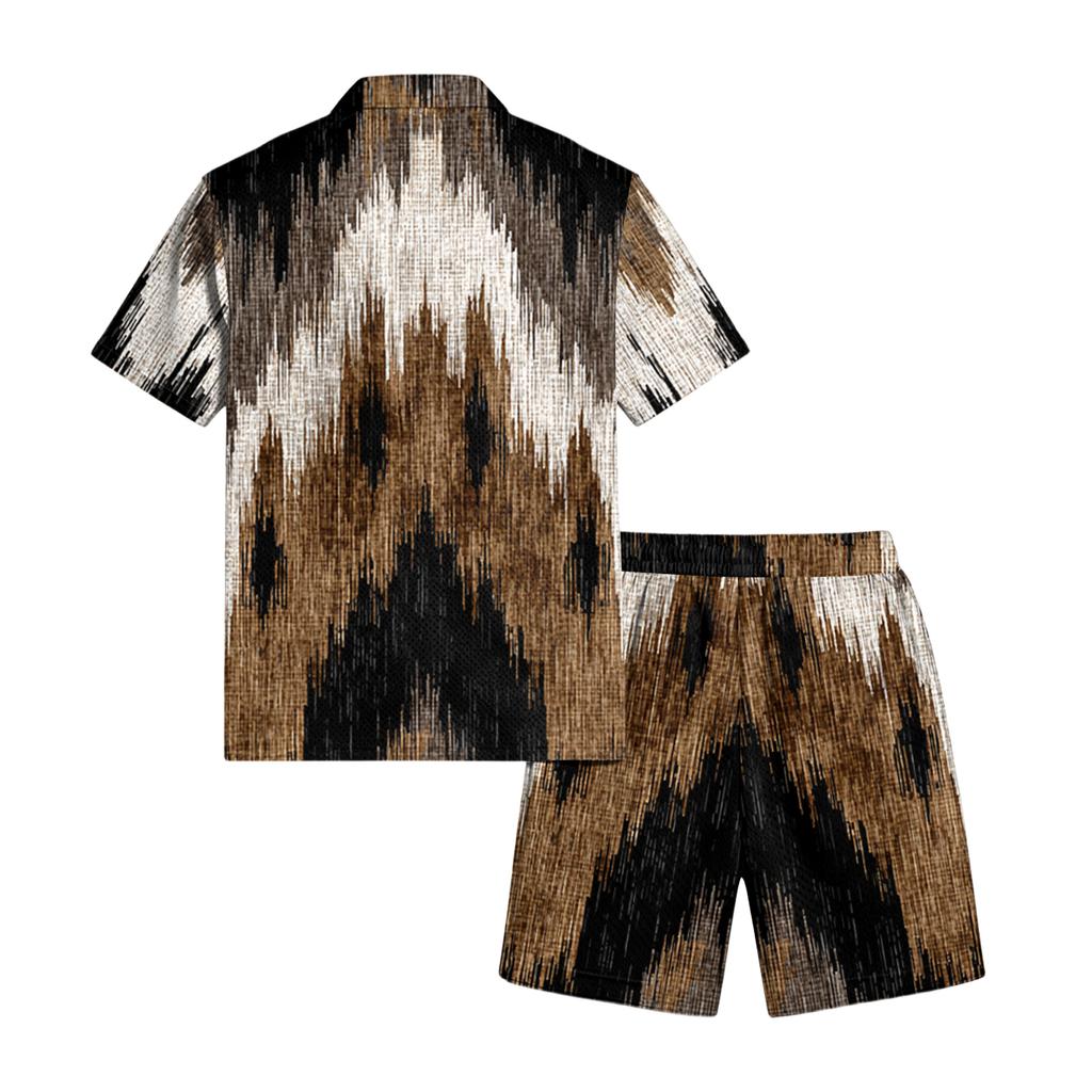 Men's Casual Lightweight Breathable Short-Sleeve Shirt And Shorts Set