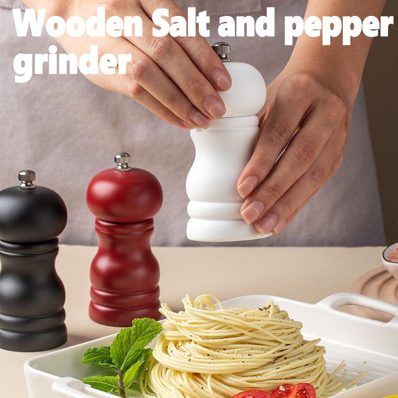 Wooden Salt Shaker & Pepper Mill Pepper Grinder Salt Shaker Pot High Gloss