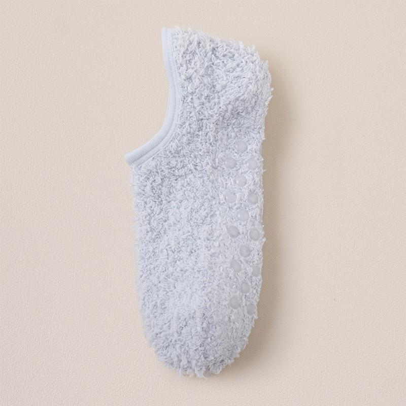 Coral Fleece Socks Women's Plush Floor Socks To Keep Warm In Autumn Winter Indoor Home Furnishing Plus Velvet Non-slip Short Tube Sleeping Boat Socks