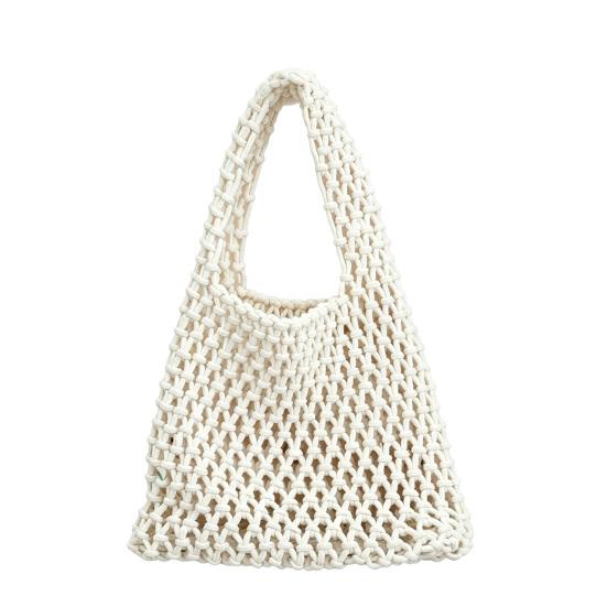 Hand Braided Tote Bag Large Capacity Boho Handbag Women Summer Beach Tote Rope Braided