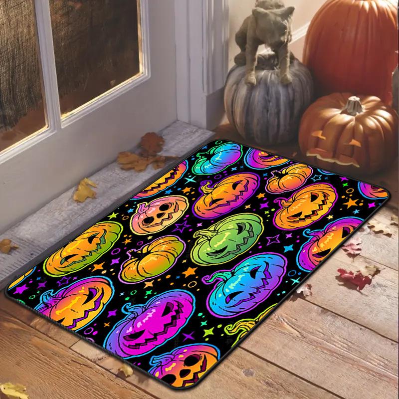 VIKAMA Halloween Decorative Rug, Durable and Festive Atmosphere, Entrance Door Mat, Kitchen and Bathroom Door Mat, Home Decor