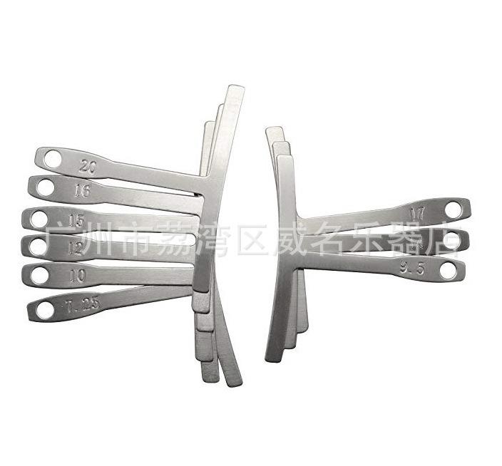 9-piece T-shaped Guitar Fretboard Radius Gauge Set - Fingerboard Measurement Tool and Adjustment Caliper ABS