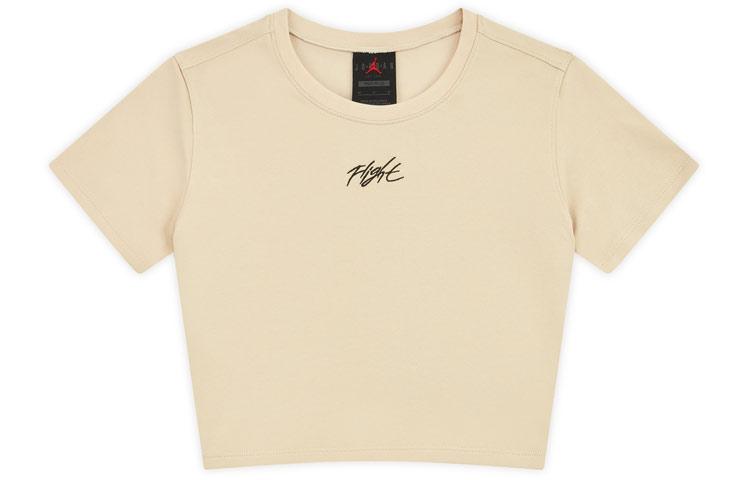 Nike Crop Tops Women s Ecru Crew Neck Moderate DM5251-126 M