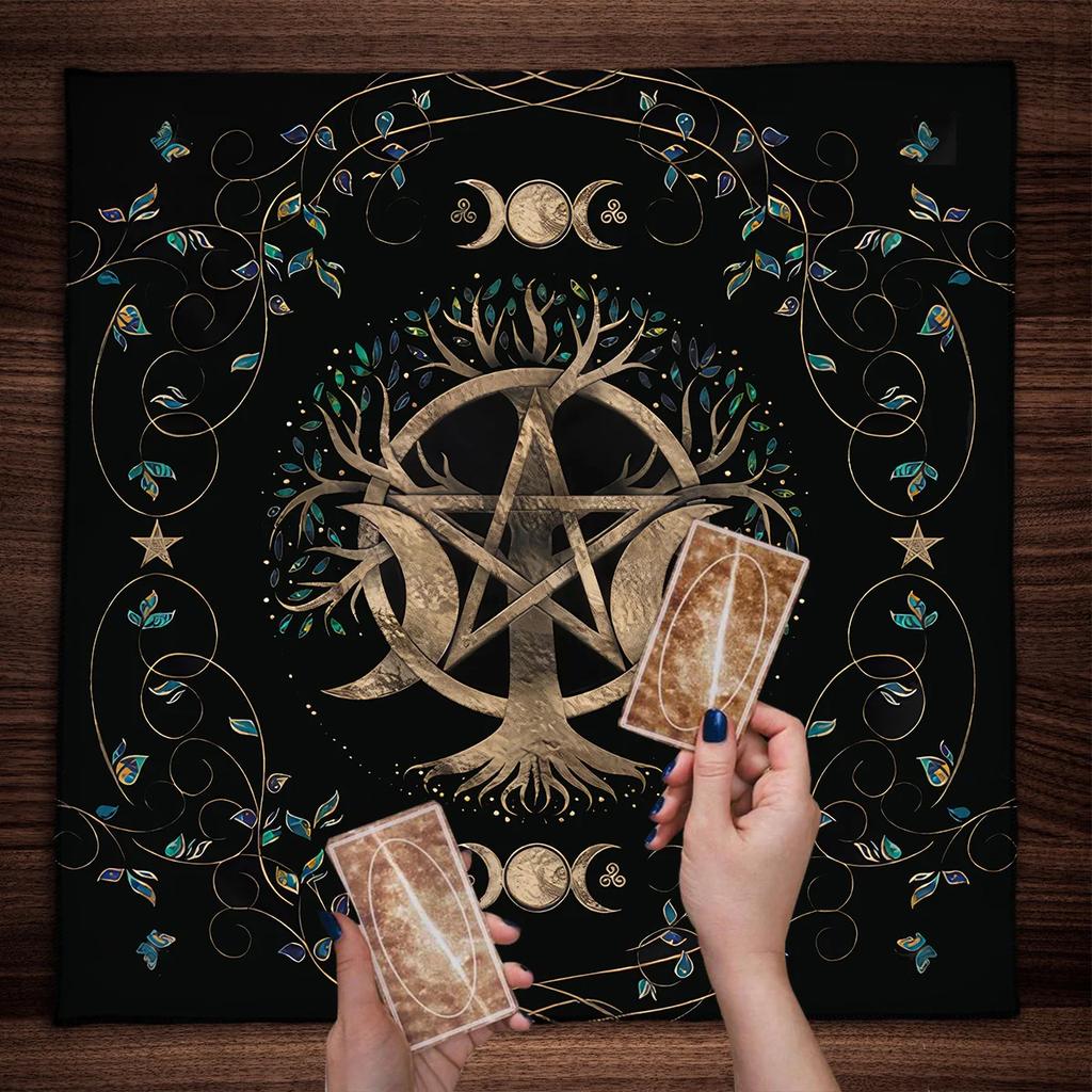 Altar Cloth Tarot Table Cover Starry Twelve Constellations Love Career Oracle Card Tablecloth Moon Tarot Table Cloth Divination