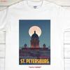 Petrohrad Rusko Tričko Ruské S Pro Tisk Vintage Měkké Ležérní Stylové Univerzální Unisex Pružné