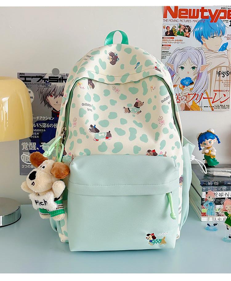 Schoolbag New High-value Japanese Ins Fresh and Sweet Polka Dot Contrasting Color Backpack Junior High School Students Lightweight Large-capacity