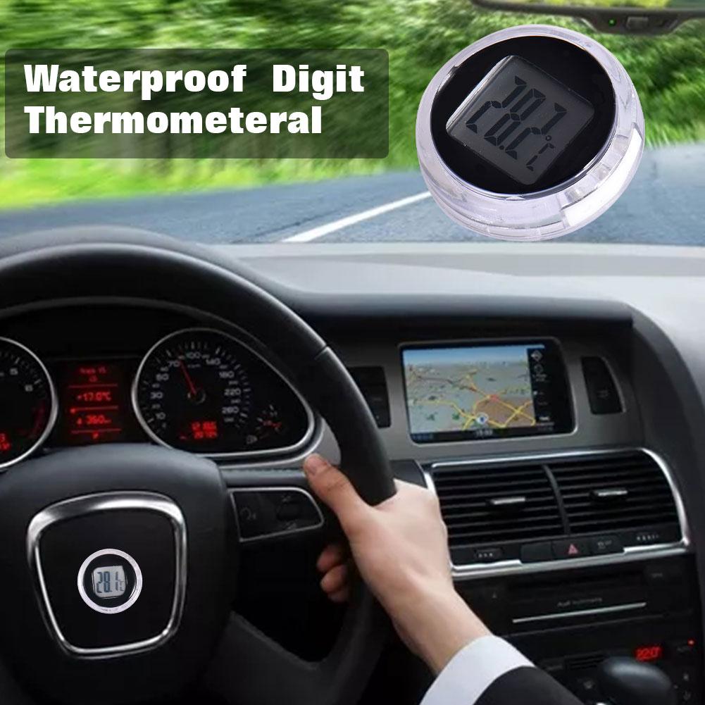 Mini Temperature Meter Waterproof Digital Measuring Tool Adhesive Outdoor Temperature Meter for Car Motorcycle Bathroom Bedroom