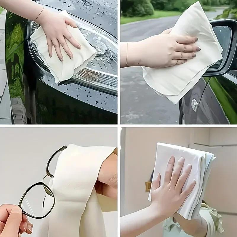 Ultra-fine suede suede cloth for car glass, stripe deerskin towel, professional car cleaning cloth. Car cleaning and maintenance