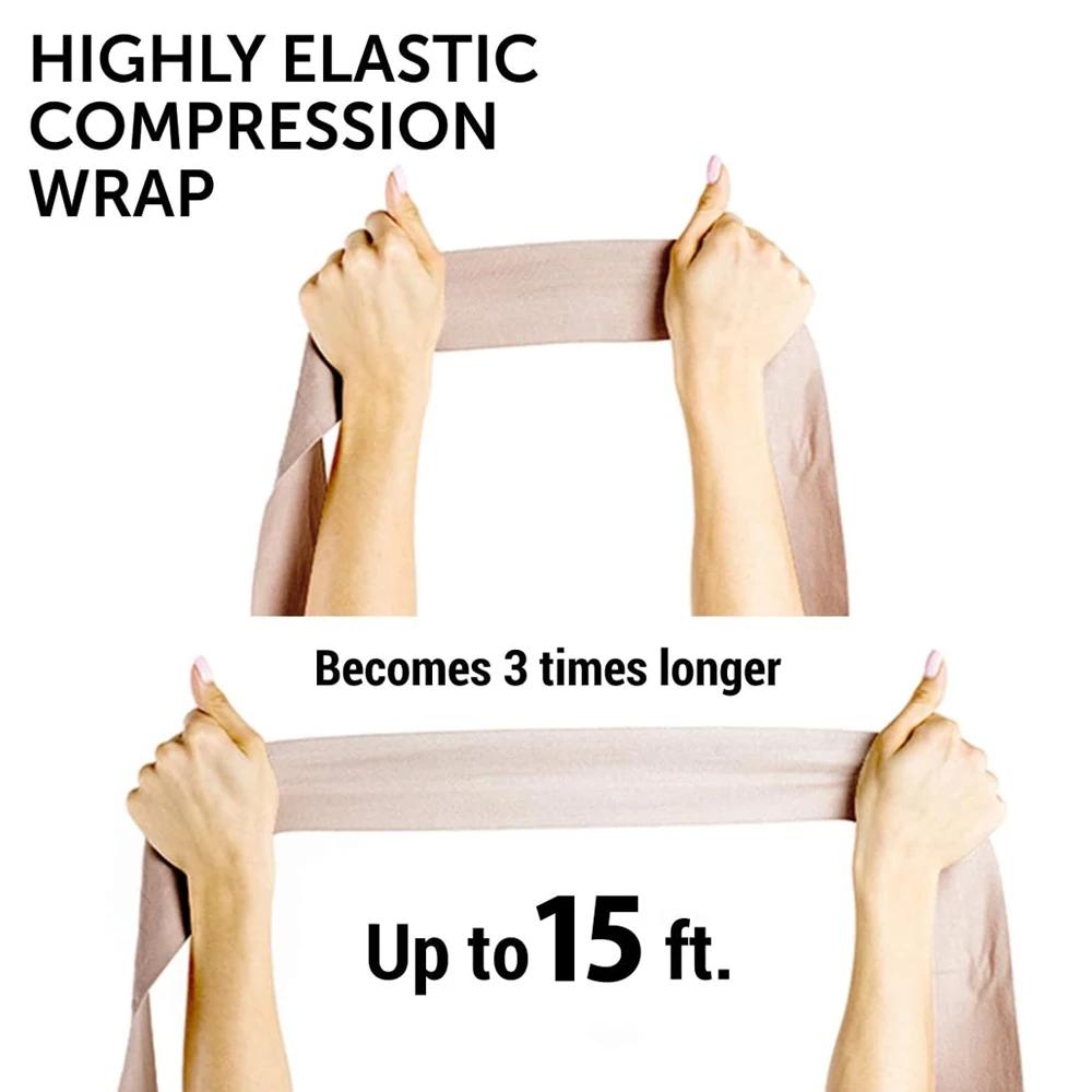Elastic Bandage Wrap,4 Pack Premium Compression Bandage Rolls + 10 Extra Clips,2 Rolls Of Each Size(4 Inch & 3 Inch X 5 Feet)