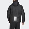 Adidas Winddichte Warme Gestreifte Kapuzenjacke Baumwollmantel Winter Herren Oberbekleidung Schwarz GH7374