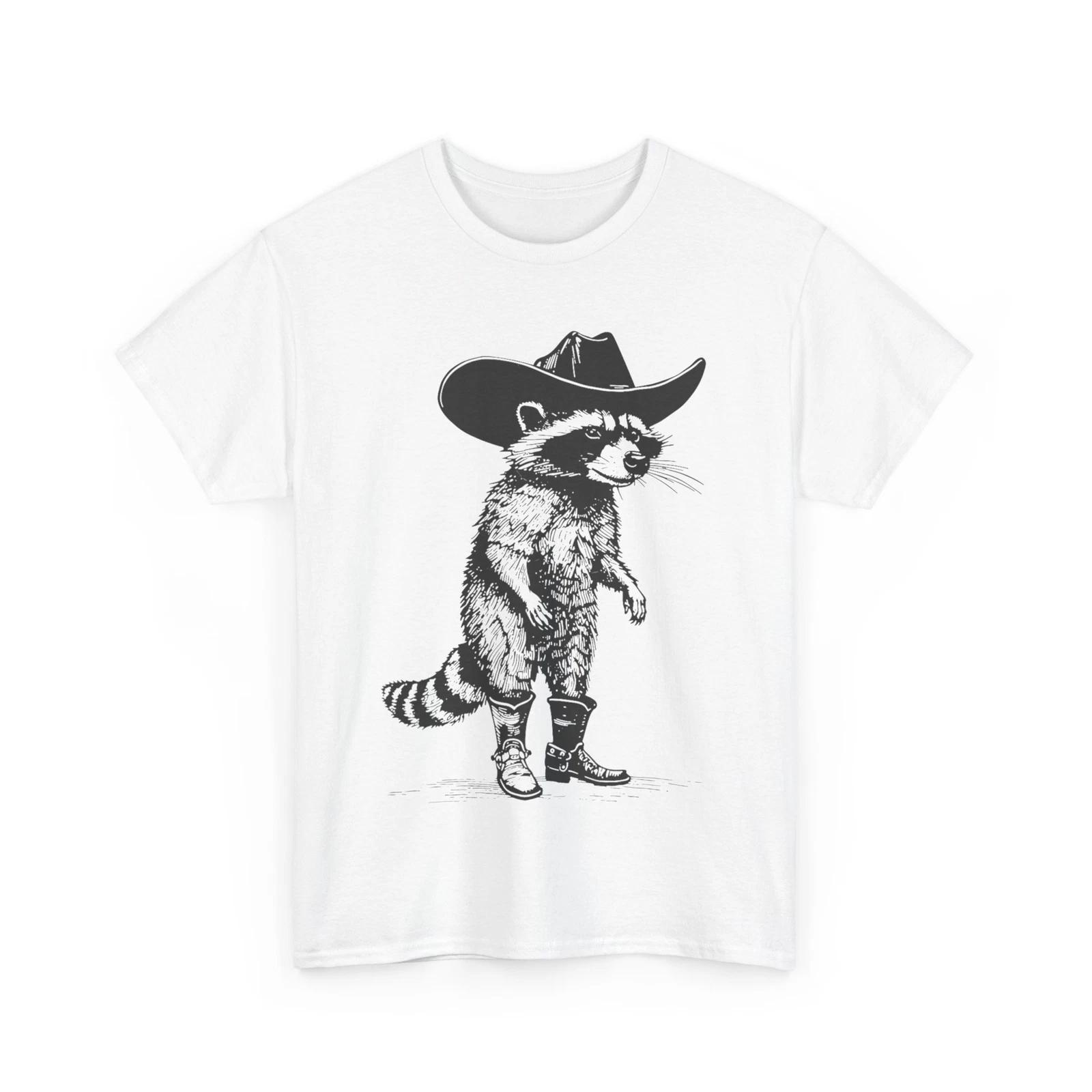 Raccoon Cowboy Tshirt Raccoon Animals Lovers Western Women Men Shirt Harajuku Graphic T Shirts Oversized T Shirt S
