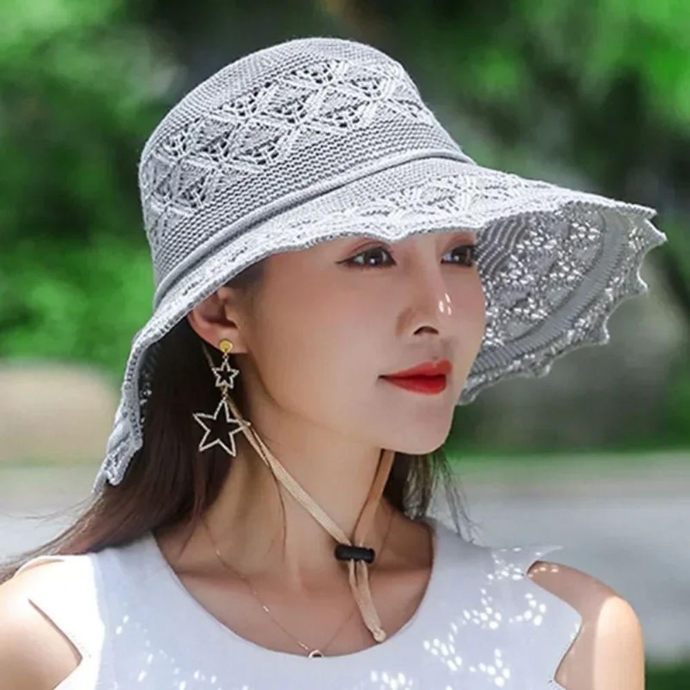 Bowknot Women Sunscreen Hats Breathable Large Brimmed Bucket Hats Elegant Summer Beach Hats  Girls