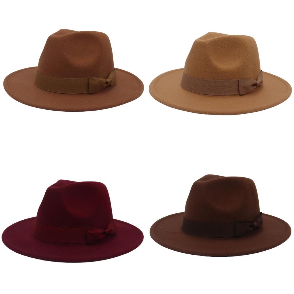 European Style Fedora Hat With Wide Brim For Winter Sun Protection And Breathability