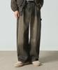 Dimiteulibeullaeg Bio-Washed Wide Carpenter Denim Pants_Dust Black
