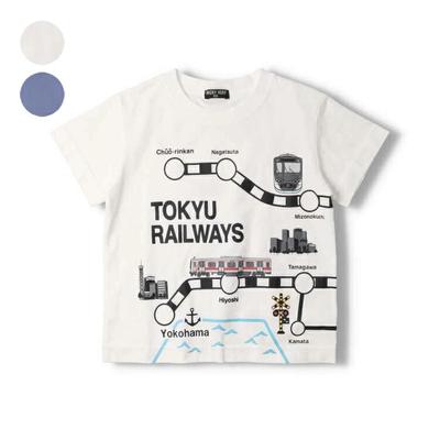 [Children's Clothing] Hungry Heart (Hungry Heart) Tokyu Railway Line Map Printed Short Sleeve T-Shirt 90cm-140cm K30890