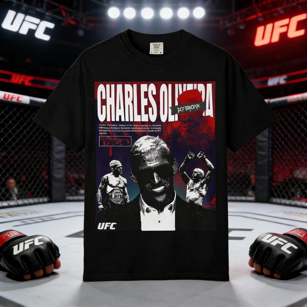 2026 Summer UFC Oliveira Fighting Graphic Tshirt Women Sports Cotton Short Sleeve Loose Leisure Fitness Shirt Unisex