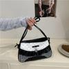 Cute Lace Bow Patchwork Women Shoulder Bags Sweet Plaid Polka Dot Girls Underarm Bag Lightweight Portable Ladies Phe Handbags