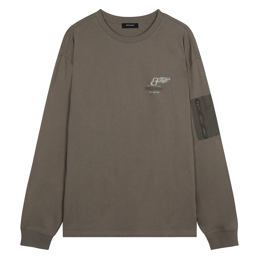 Burkeru 16-Count Single Ma-1 Loose Fit Round Neck T-Shirt Khaki Khaki_L