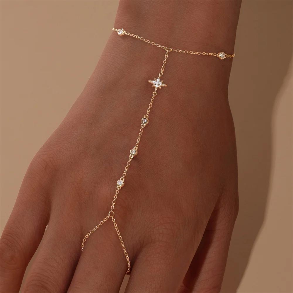 CANNER Bracciale con Charm in Argento 925 Stile INS Occhio di Cavallo Zircone con Catena ad Anello per Donna Uomo Coppia Gioielli da Festa