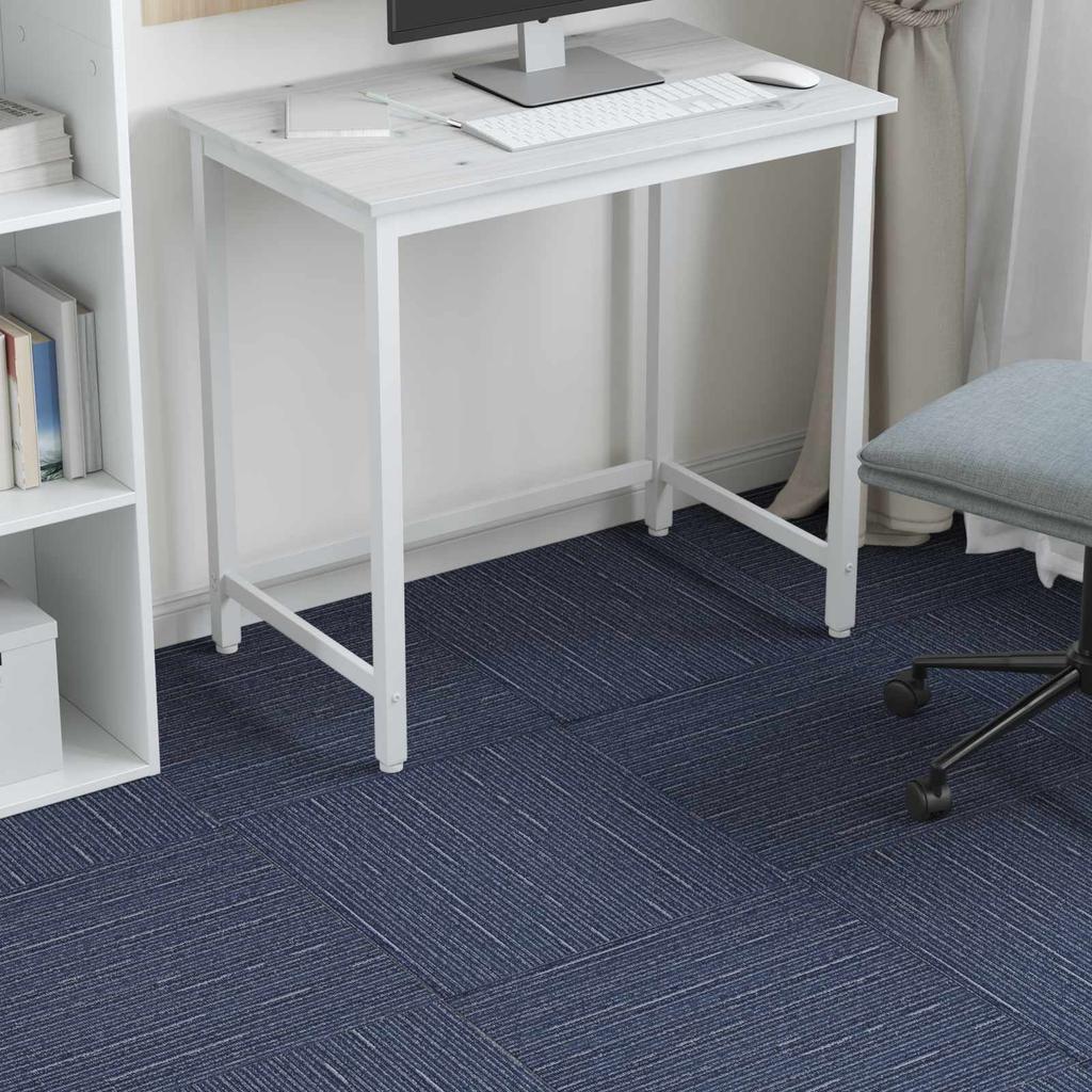 Striped Blue Carpet Tile 50 x 50 cm 4 pcs PP and Bitumen