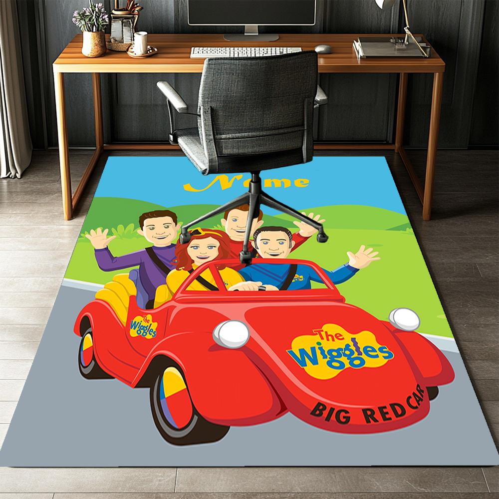 Custom Name The Wiggles Printed Carpet,Rug for Office Chair Living Room Bedroom Kitchen Room Decor Gifts.