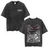 Anime Washed Vintage T Shirts Jojo Bizarre Adventure Tshirt Manga Giorno Giovanna Streetwear Men Women Casual Oversized T Shirt