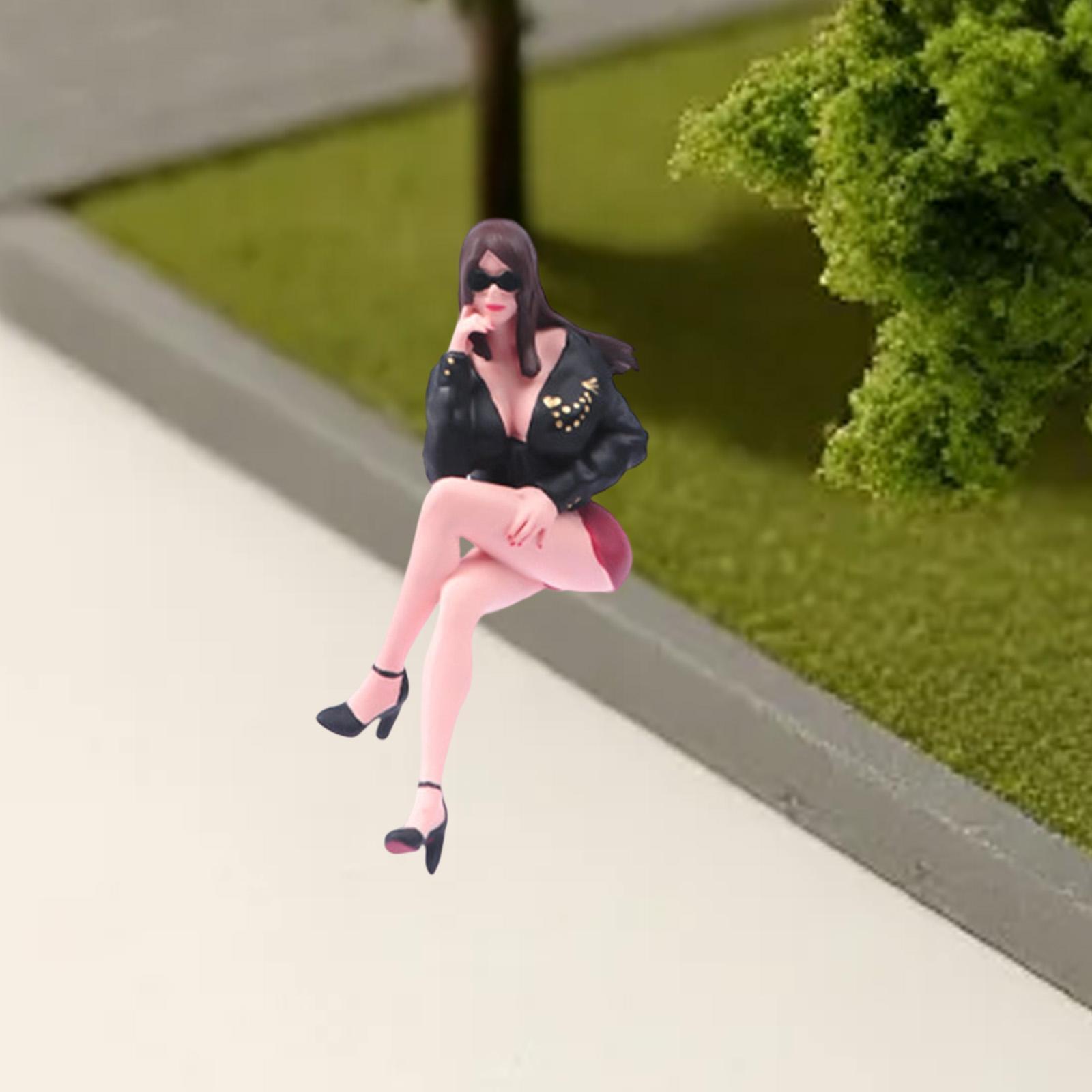 

Resin Miniature Girl People Figure Hand Painted Collectible Model Diorama Prop for Scene and Display 1 64