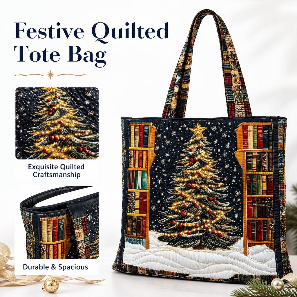 Polyester Christmas Print Bag for Holiday Shopping and Everyday Use