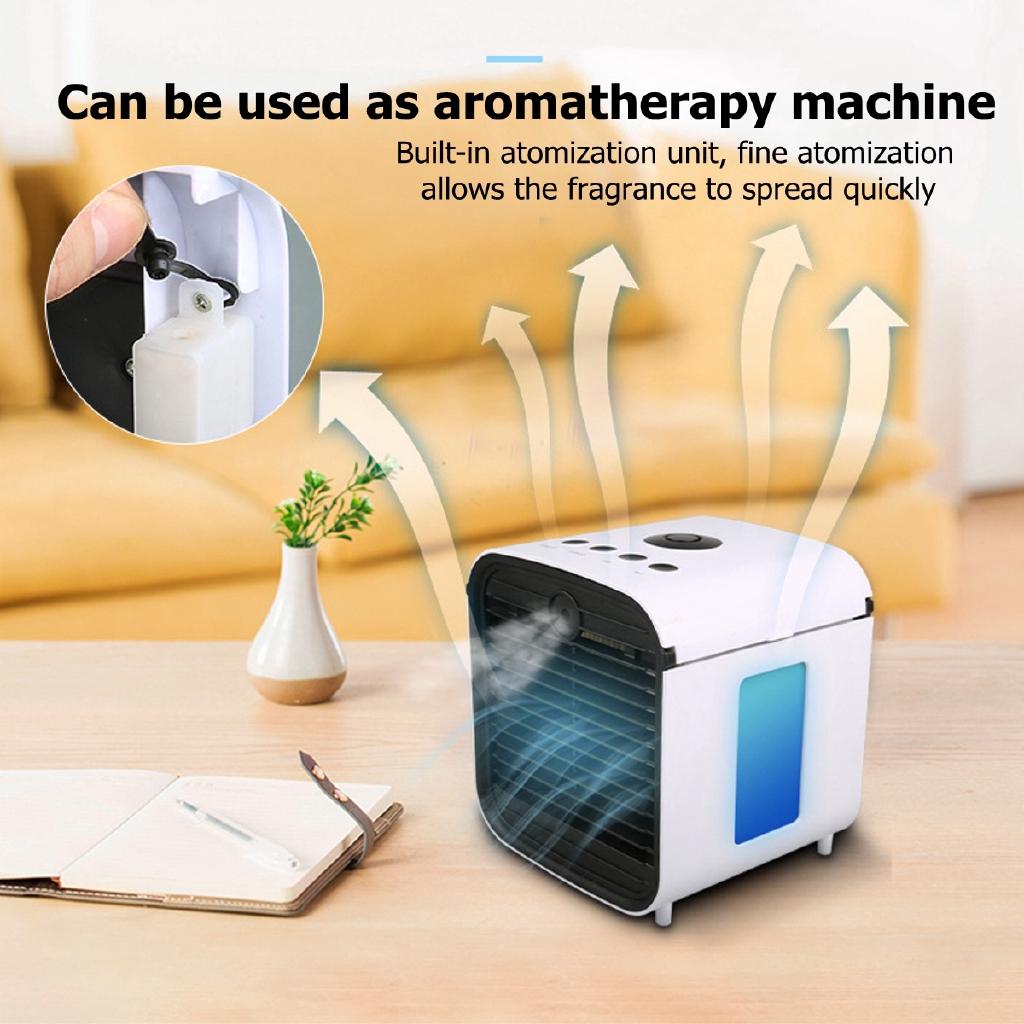 Portable Mini Air Conditioner Fan 3 Gear Speed with 18650 Battery Desktop Air Conditioning Cooler Home Office Desk