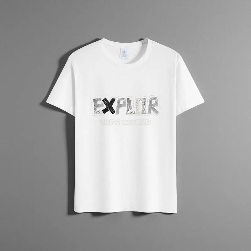 Estate Nuovo Unisex Versatile T-shirt Puro Cotone Alla Moda Casual Top Girocollo Traspirante Vestibilità Ampia Stampa Camicia Maniche Corte