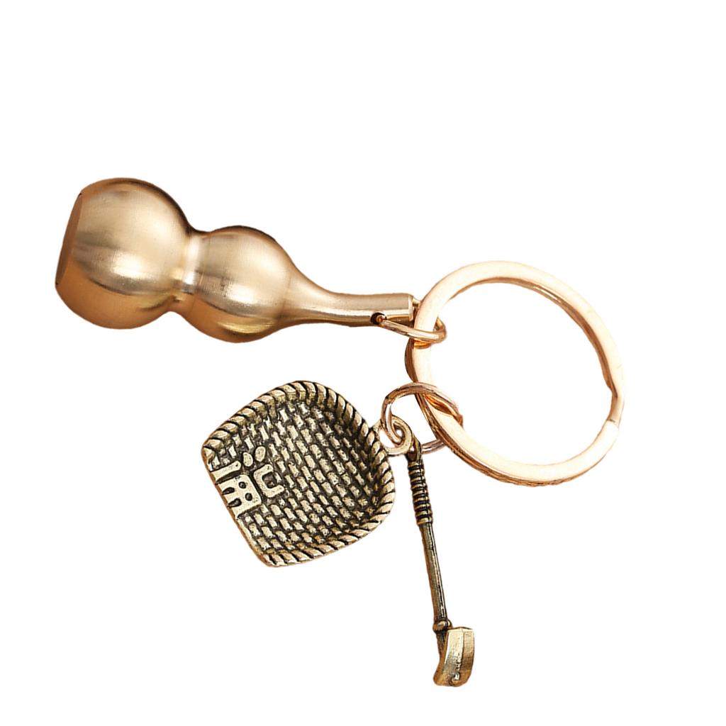 Hollow Designs Brass Gourd Keyring Offering Durability And Styles Portable for Personalize Accessories Enthusiasts