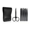 4/5 Pcs/Set Stainless Steel Eyelash Tweezers Professional Lash Extension Eyebrow Hair Remove Supplies With Bag Anti-Static