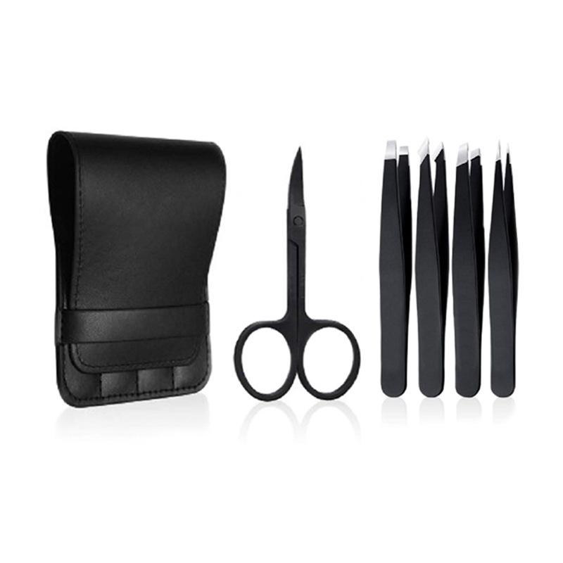 4/5 Pcs/Set Stainless Steel Eyelash Tweezers Professional Lash Extension Eyebrow Hair Remove Supplies With Bag Anti-Static