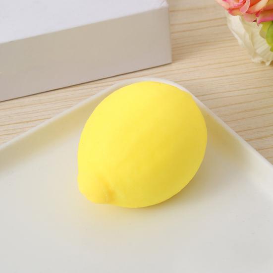 Stress Relief Simulated Lemon Toy Decompression Yellow Green Lemon Squeeze Stress Ball Anti-anxiety Simulation Fruit Sensory Fidget Toy