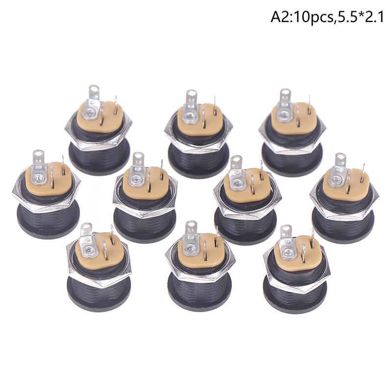 

5/10pcs 5.5 X 2.1mm 5.5*2.5mm Convenient Snap Type DC Power Jack Socket Female Panel Mount Connector Port