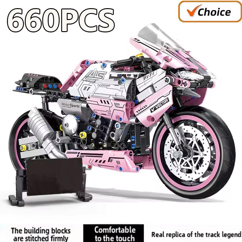 

660PCS Motorcycle Building Blocks Kids Puzzle Toys For Boys Age 6-12 Creative Model Kit Holiday Gifts Educational STEM Toys Play no box
