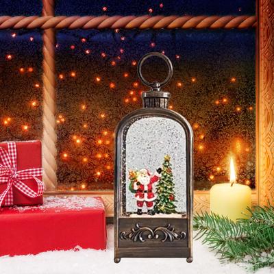 Carillon di Natale Lanterna Camino Regalo Luce Notturna Decorazione Natalizia per Interni Esterni