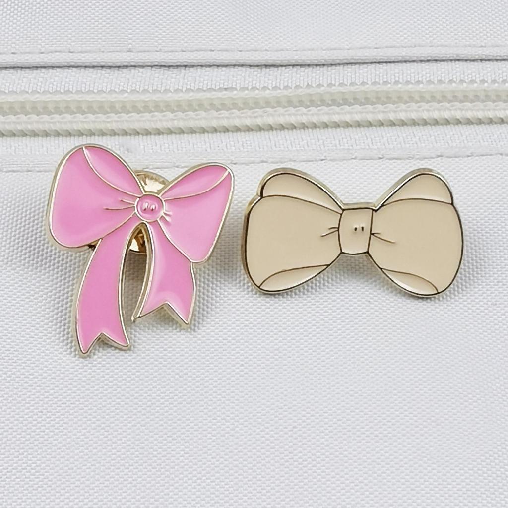 Creative Cartoon Girl Bow Brooch - Cute Alloy Badge for Clothes Accessories