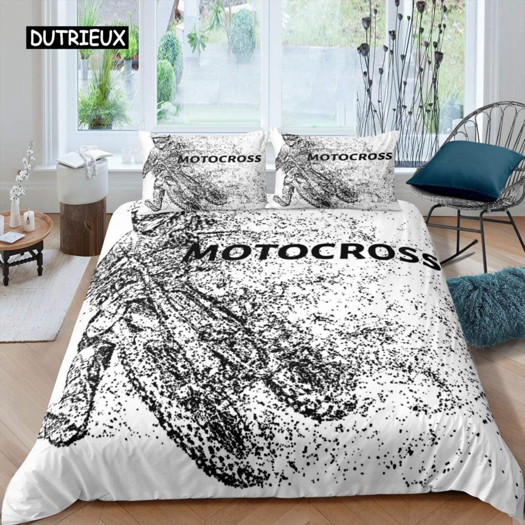 3D Motorcycle Bedding Set Queen Bedding Duvet Cover Set Bedding Set Bed Cover Queen Bedroom Bed Cover Set Bed Set Bedding