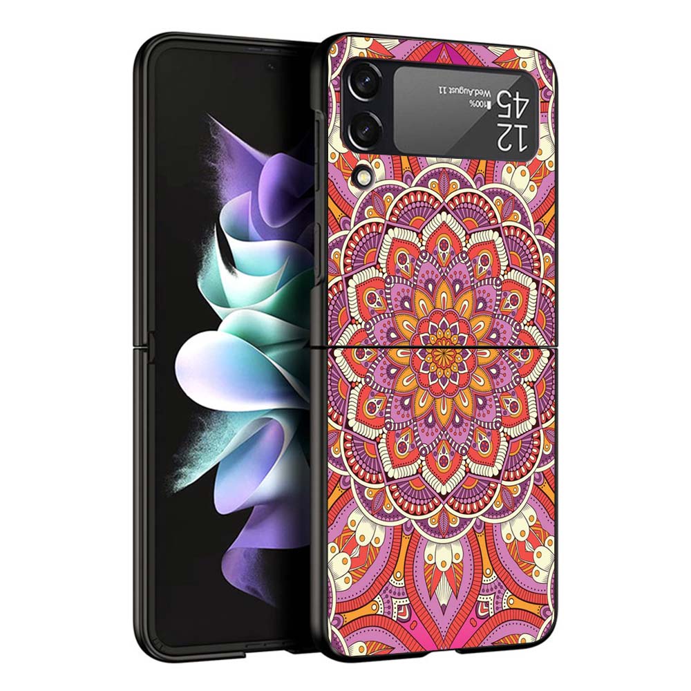 Totem Mandala Colorful Flower Phone Case For Samsung Galaxy Z Flip7 Flip6 5G Flip5 Flip4 Flip3 ZFlip 7 6 3 4 5 Shockproof Back C